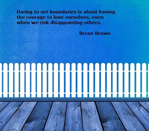 Blue background with quote and white fence.