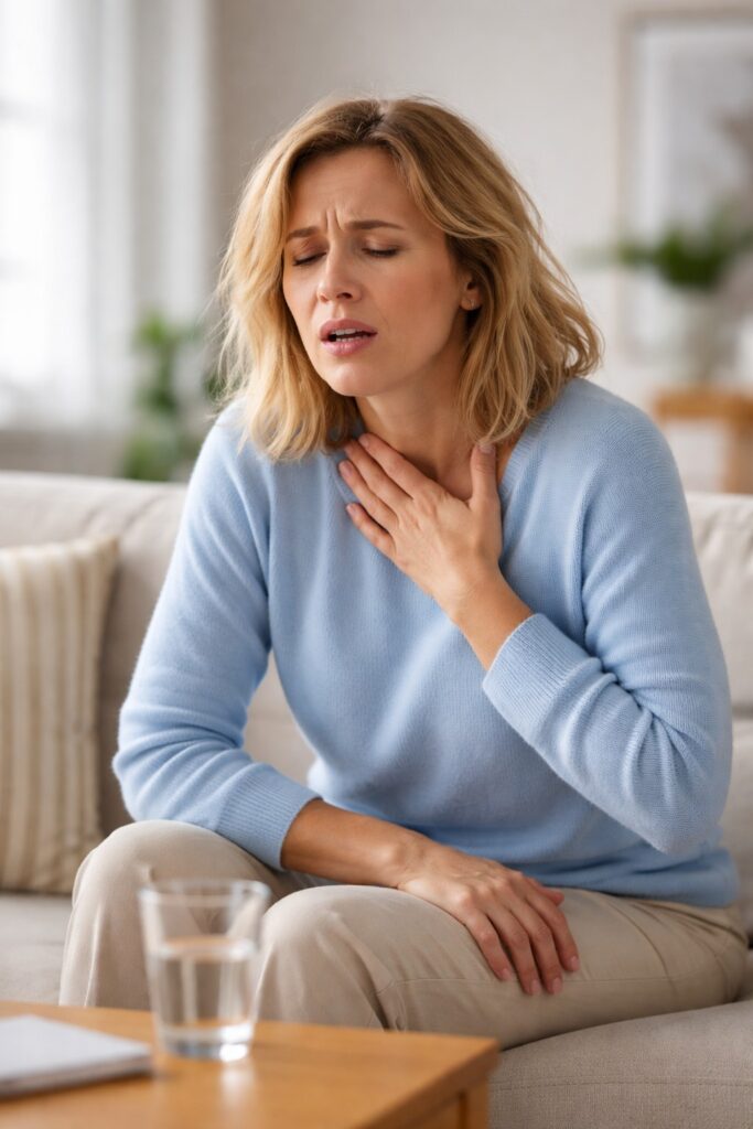 chronic hiccups causes woman experiencing persistent hiccups discomfort